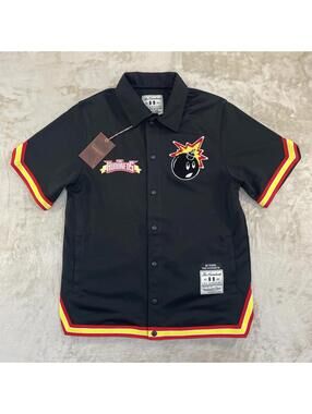 NWT Mitchell & Ness x The Hundreds Black Full-Snap Shooting Men’s Shirt Size M